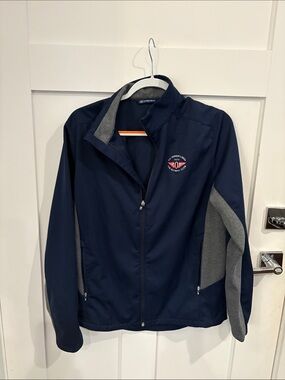 Navy Jacket with Red Winged Embroidered Patch US Ladies Golf Open Olympic Club